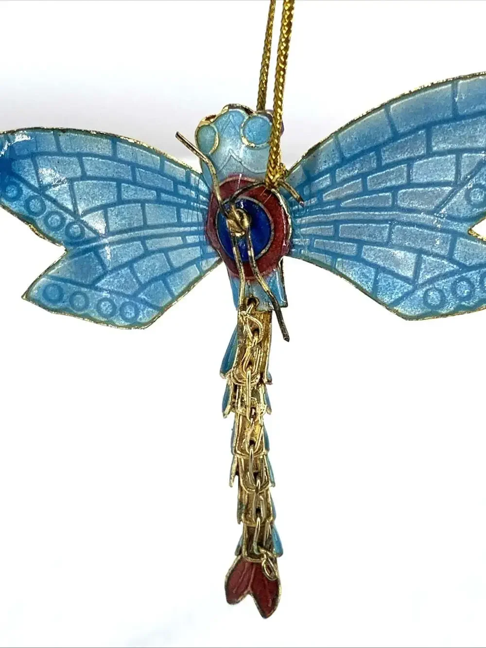Dragonfly Christmas Ornament  Metal Enamel Multicolor 2.5